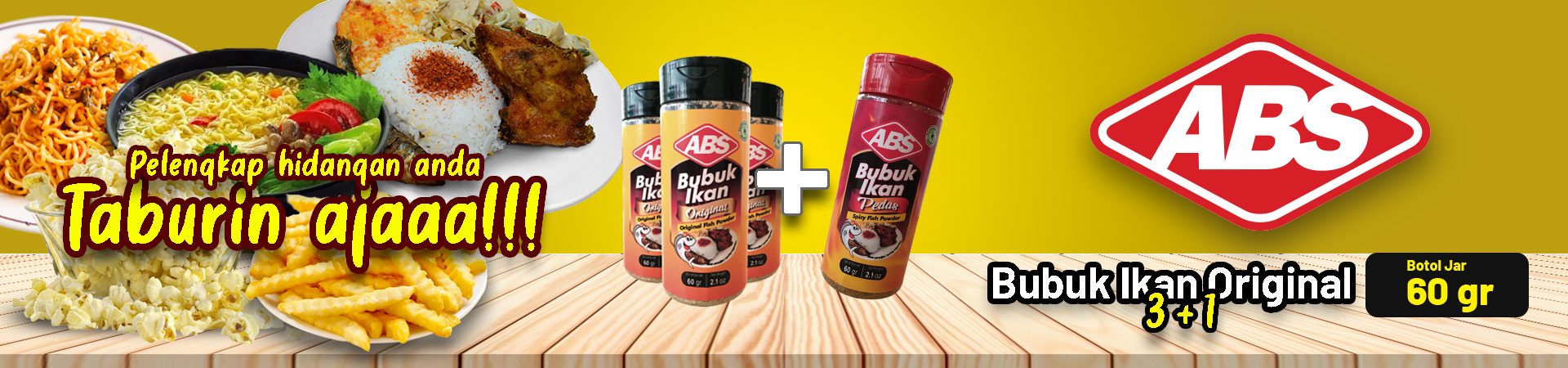 ABS Bubuk Ikan Original Jar 60g 3+1 Pedas